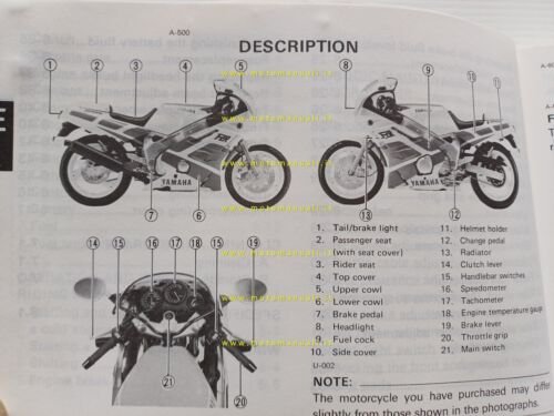 Yamaha FZR 600 3HE 1988-89 manuale uso manutenzione libretto originale …