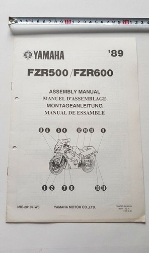 Yamaha FZR 600500 1989 manuale assemblaggio officina originale no riparazione