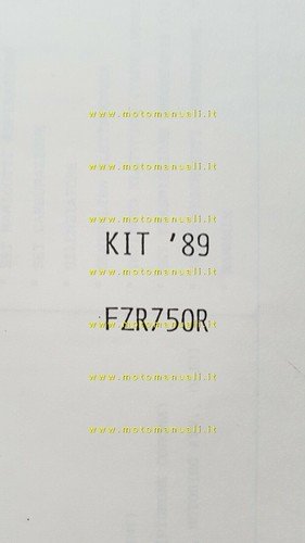 Yamaha FZR 750 R kit 1989 Model information manuale officina …