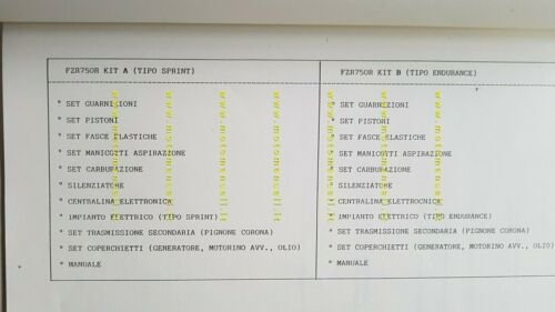 Yamaha FZR 750 R kit 1989 Model information manuale officina …