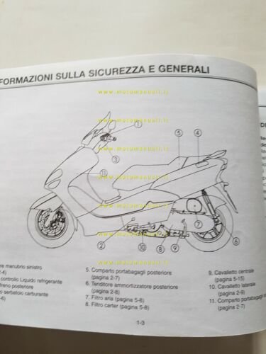 Yamaha Majesty 125 5DS 1998 manuale uso manutenzione ITALIANO libretto …