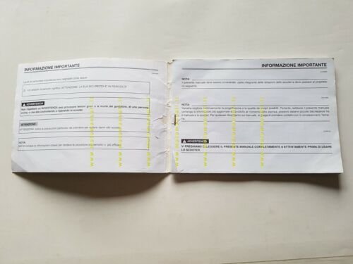 Yamaha Majesty 125 5DS 1998 manuale uso manutenzione ITALIANO libretto …