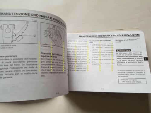 Yamaha Majesty 125 5DS 1998 manuale uso manutenzione ITALIANO libretto …