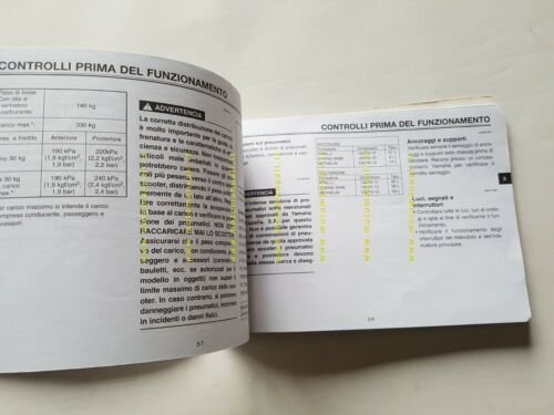 Yamaha Majesty 125 5DS 1998 manuale uso manutenzione ITALIANO libretto …