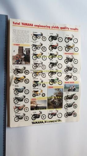 Yamaha produzione modelli 1976 depliant POSTER moto ENGLISH originale brochure