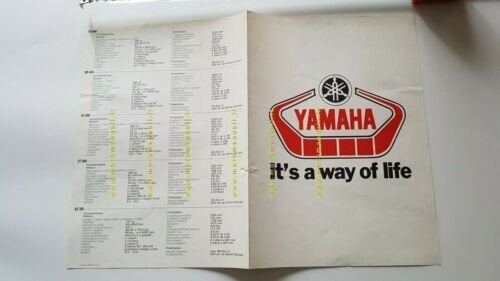 Yamaha produzione modelli 1978 depliant moto originale italiano genuine brochure