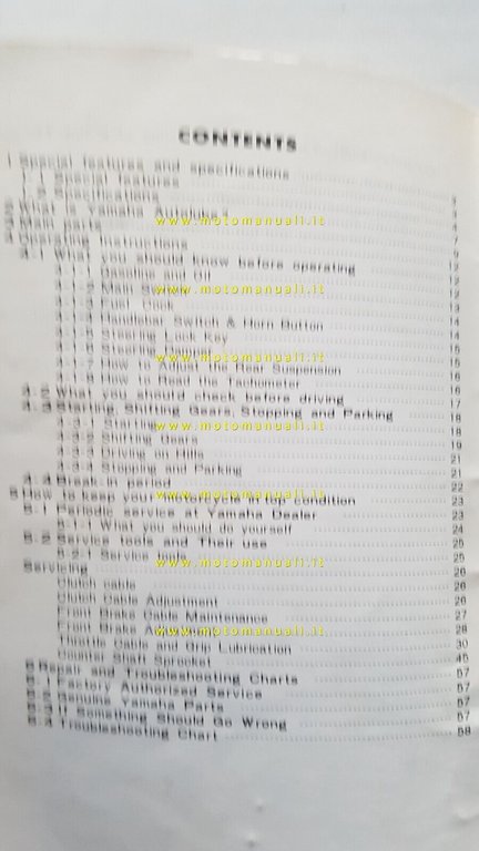 YAMAHA R5F 350 1972 manuale uso manutenzione originale INGLESE owner's …