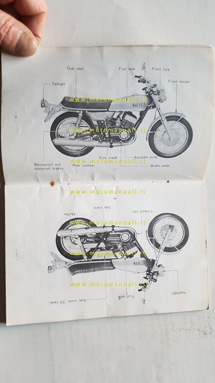 YAMAHA R5F 350 1972 manuale uso manutenzione originale INGLESE owner's …
