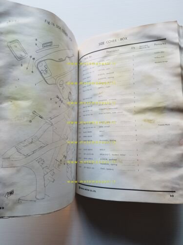 Yamaha RD 125 1973 catalogo ricambi originale spare parts catalogue