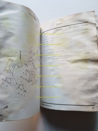 Yamaha RD 125 1973 catalogo ricambi originale spare parts catalogue