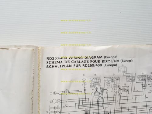 Yamaha RD 250 - 400 1A0 1976 manuale officina originale