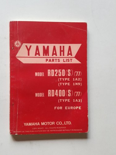 Yamaha RD 250 (1A2-1R9) - RD 400 (1A3) 1977 catalogo …