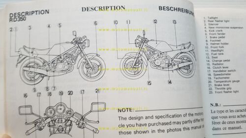 Yamaha RD 350 - RD 350 F 31L 1984 manuale …