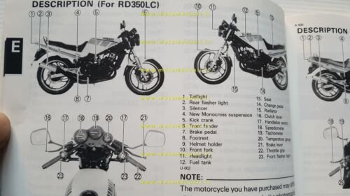 Yamaha RD 350 LC- RD 350 LCF 1UA 1986 manuale …