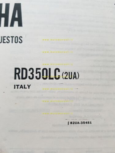 Yamaha RD 350 LC 2UA 1988 catalogo ricambi originale spare …