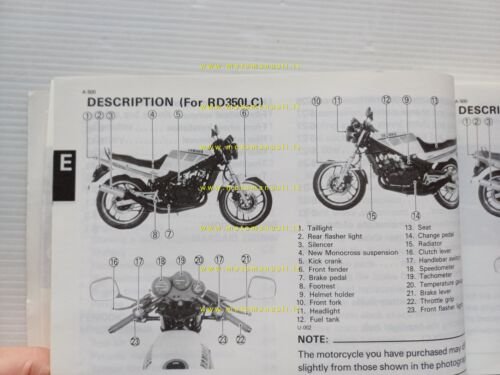 Yamaha RD 350 LC-LCF 1UA 1985-86 manuale uso manutenzione libretto …