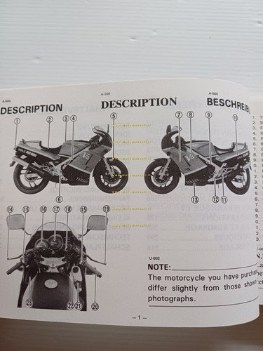 Yamaha RD 500 LC 47X 1984-85 manuale uso manutenzione libretto …