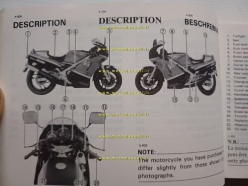 Yamaha RD 500 LC 47X 1986 manuale uso manutenzione libretto …