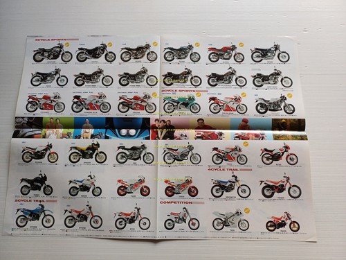 Yamaha Sports Line up produzione moto 1990 depliant GIAPPONESE originale