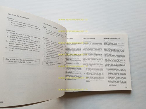 Yamaha SR 250 SE 3Y8 1980 manuale officina originale