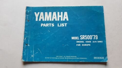 Yamaha SR 500 1979 catalogo ricambi originale spare parts catalogue
