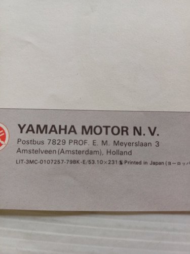 Yamaha SR 500 1979 depliant originale SENZA TESTO NO TEXT