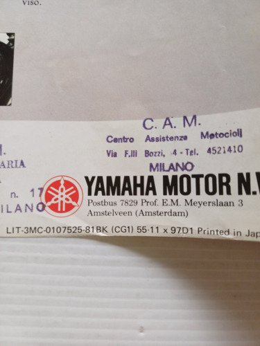 Yamaha SR 500 1981 depliant originale ITALIANO