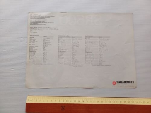 Yamaha SR 500 1982 depliant originale ITALIANO