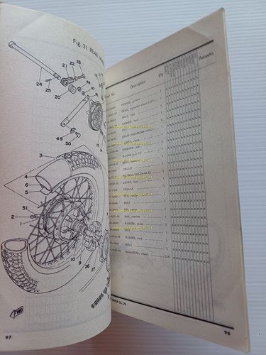 Yamaha SR 500 2J4 1978 catalogo ricambi originale