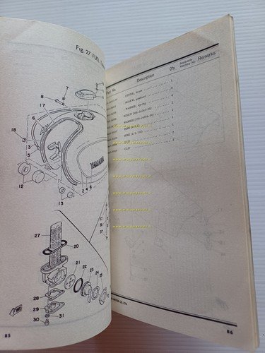 Yamaha SR 500 2J4 1978 catalogo ricambi originale