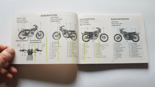 Yamaha SR 500 3H0 1978 manuale uso originale owner's manual …