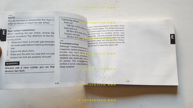 Yamaha SRX 600 1XL 1985 manuale uso manutenzione originale INGLESE …