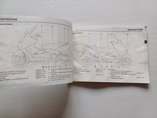 Yamaha T-Max 500 5GJ 2000 manuale uso manutenzione libretto italiano …