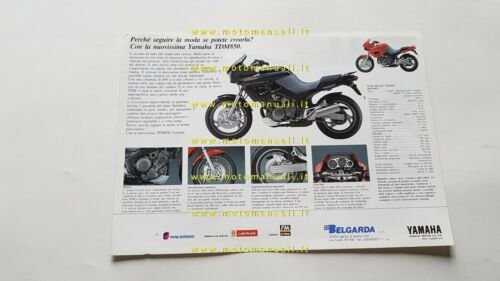 Yamaha TDM 850 1991 depliant MOTO originale brochure ITALIANO