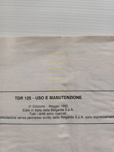 Yamaha TDR 125 1990 manuale uso manutenzione libretto originale italiano