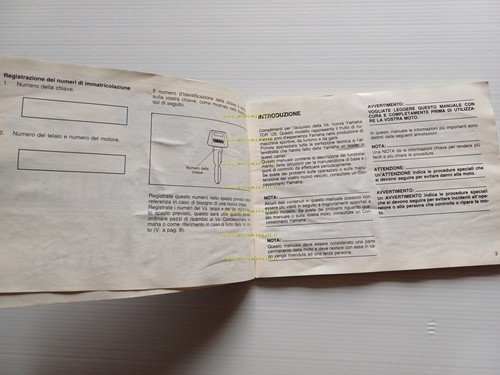 Yamaha TDR 125 1990 manuale uso manutenzione libretto originale italiano