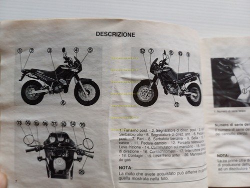 Yamaha TDR 125 1990 manuale uso manutenzione libretto originale italiano