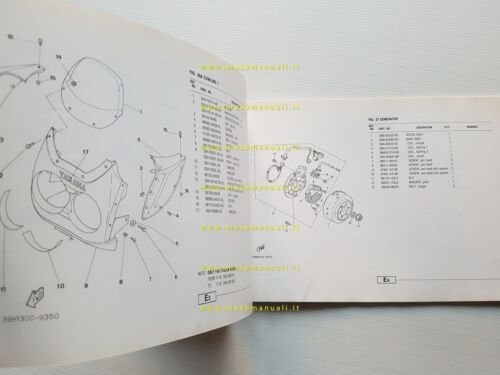 Yamaha TDR 125 3SH1-3XD1 1991 catalogo ricambi originale spare parts …
