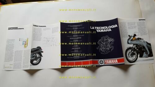 Yamaha tecnologia XJ 650 turbo 1982 depliant MOTO originale brochure …