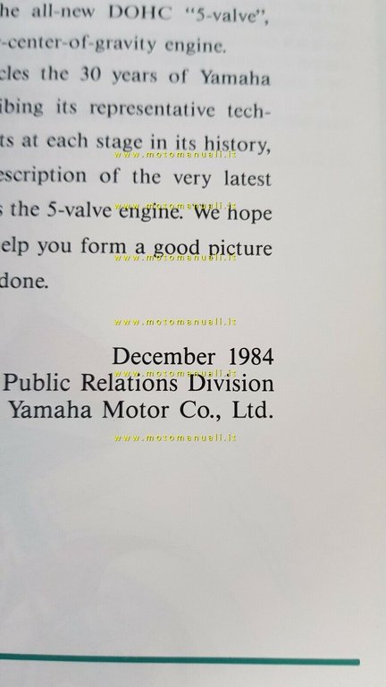 YAMAHA The Creative Challenge 1984 libro originale Yamaha