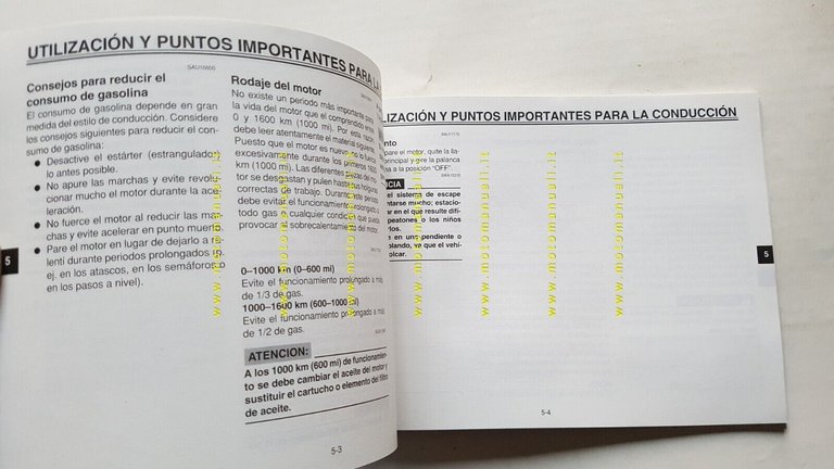 Yamaha Tricker 250 XG250 2005 manuale uso SPAGNOLO originale MANUAL …