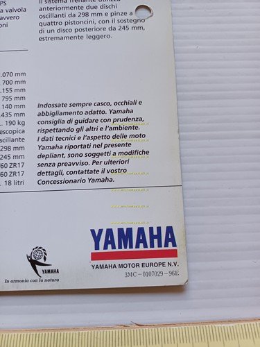 Yamaha TRX 850 1996 depliant italiano originale