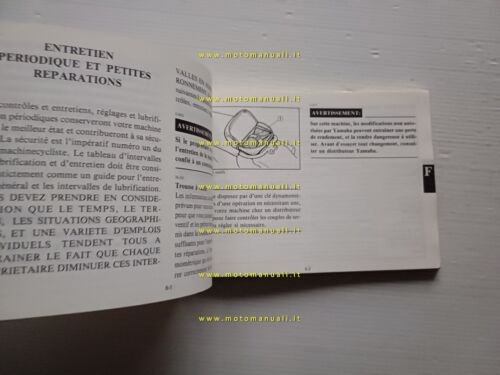 Yamaha TT 350 T 1TJ 1986 manuale uso manutenzione libretto …