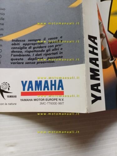 Yamaha TT 600 E 1996 depliant moto originale brochure ITALIANO