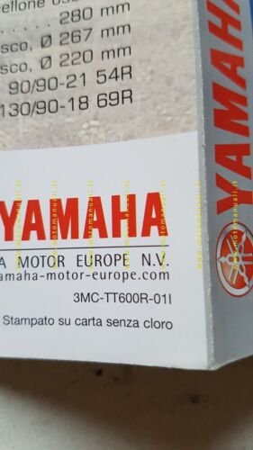 Yamaha TT 600 R 2001 depliant ITALIANO moto originale