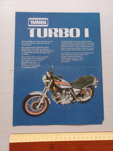 Yamaha Turbo I 650 American Turbo-Pak anni 70 depliant USA …