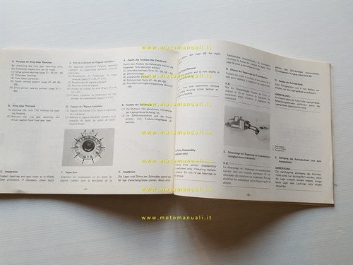 Yamaha tutti modelli 1977 cardano-albero trasmissione manuale officina originale