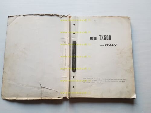 Yamaha TX 500 1973 catalogo ricambi originale spare parts catalogue