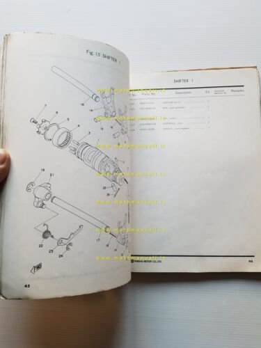 Yamaha TX 500 1973 catalogo ricambi originale spare parts catalogue