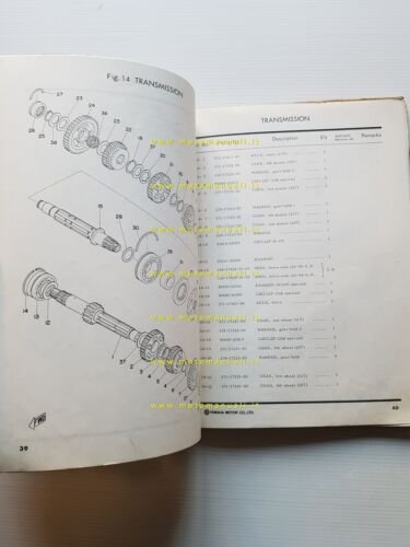 Yamaha TX 500 1973 catalogo ricambi originale spare parts catalogue